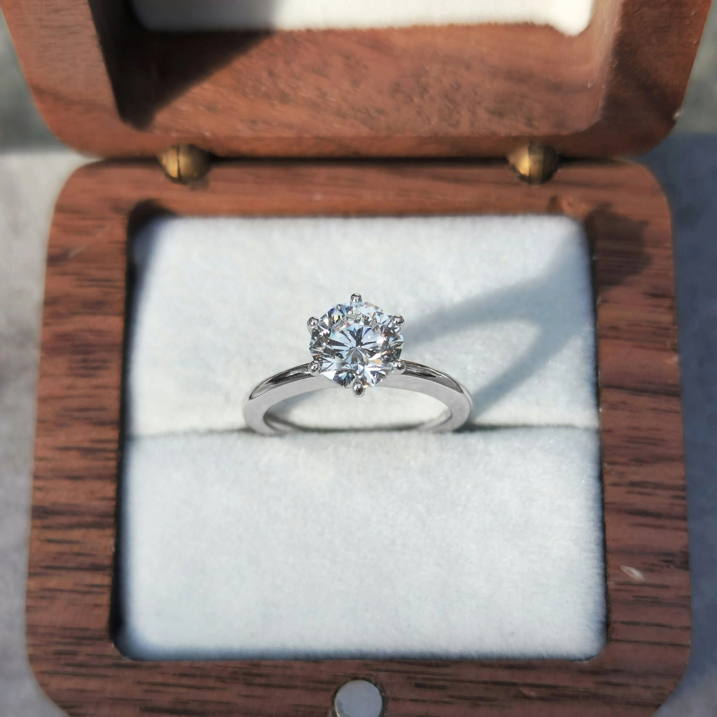 Decagon Cut Diamond Engagement Ring in Platinum