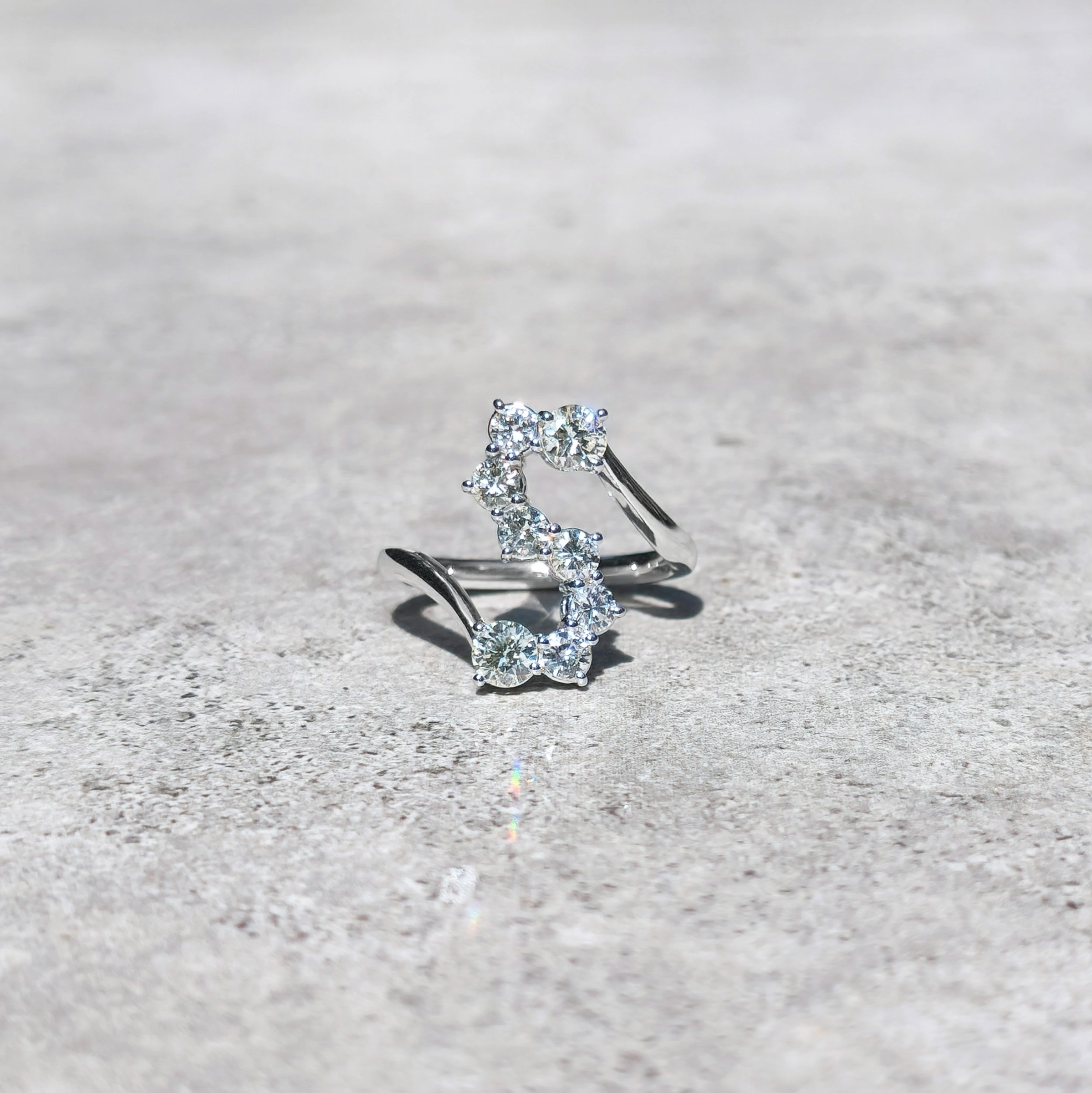 Heirloom Restoration Diamond Ring in 18k White Gold slide 2