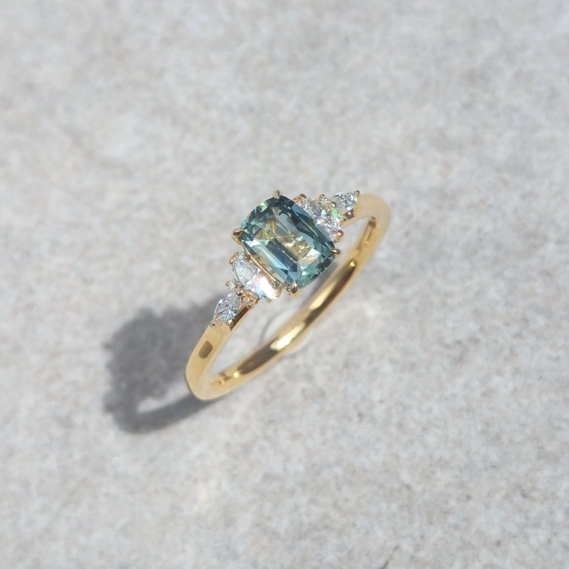 Sapphire and Diamond Accents Ring in 18k Yellow Gold