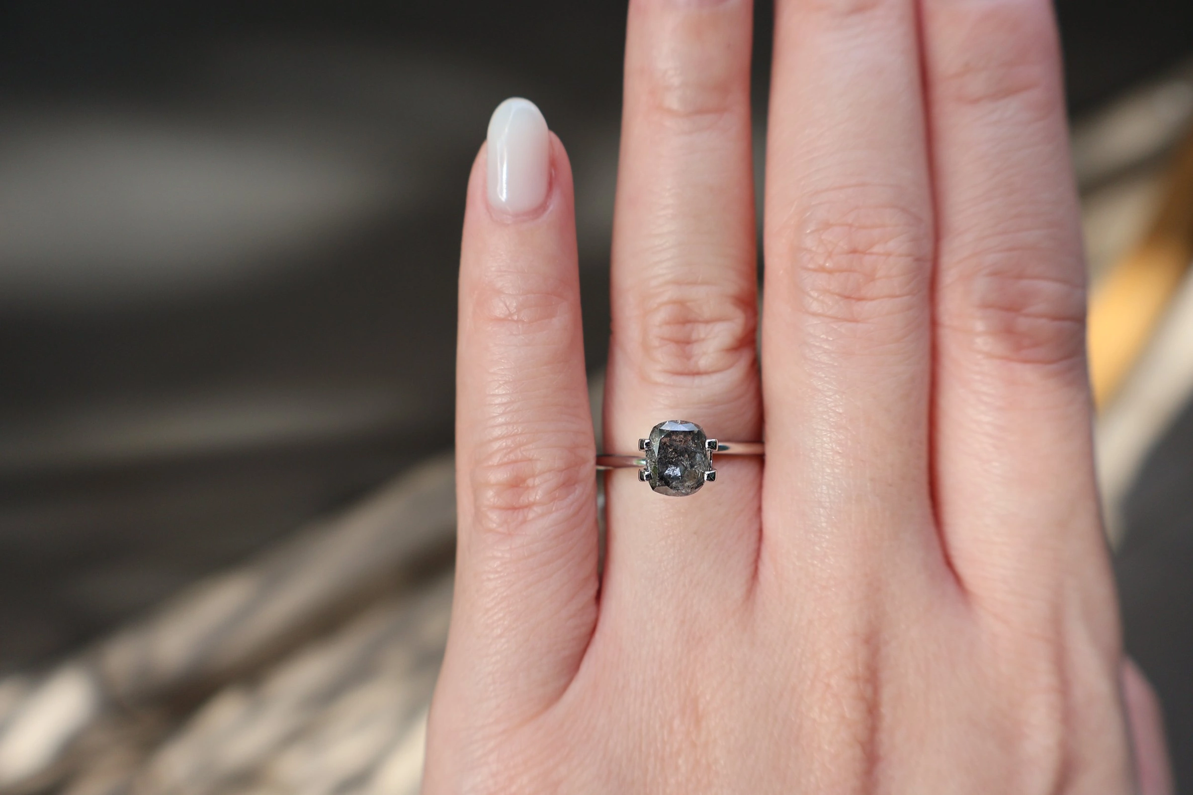 Cushion Cut Salt and Pepper Diamond 1.67ct, Africa