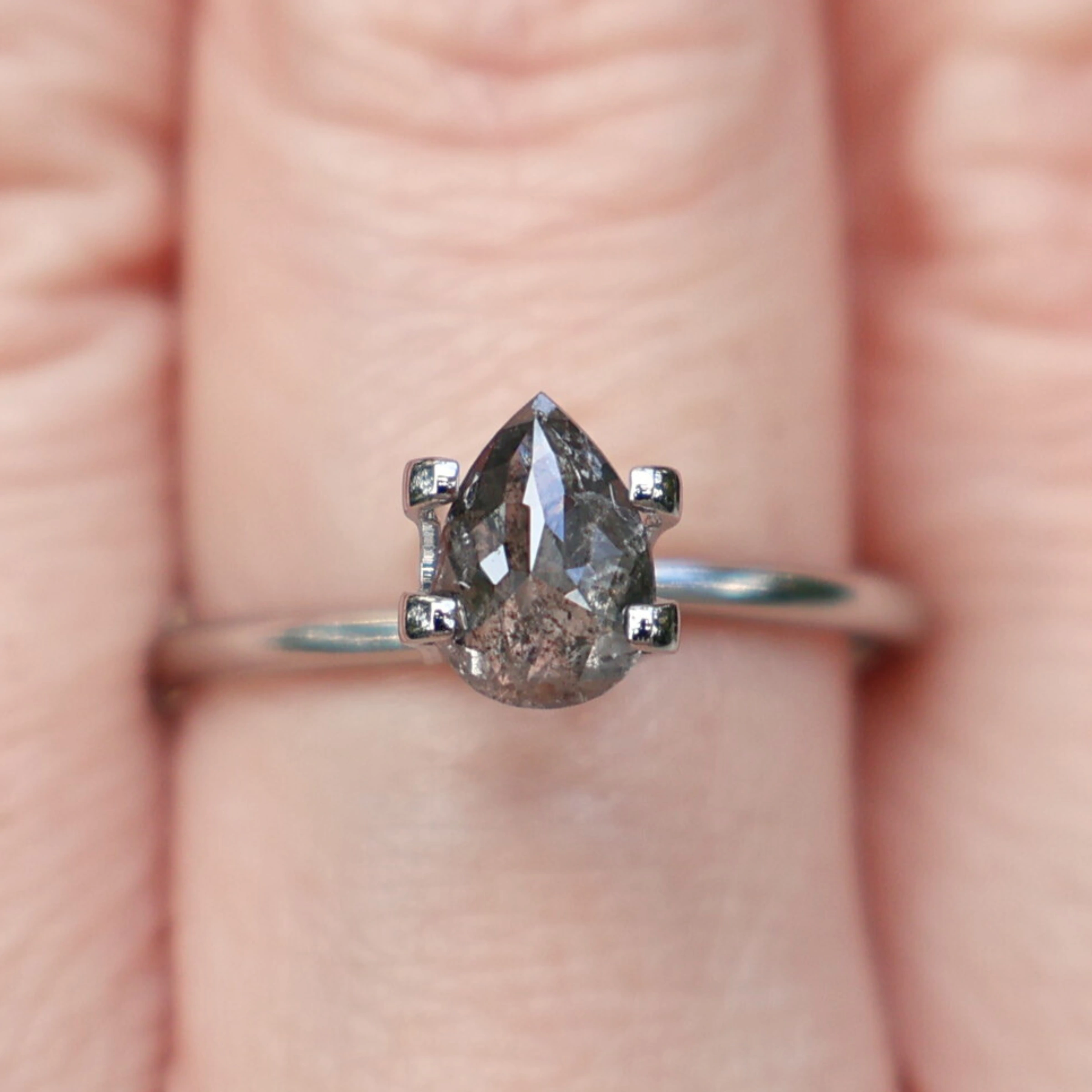 Pear Cut Salt and Pepper Diamond 0.75ct, Africa