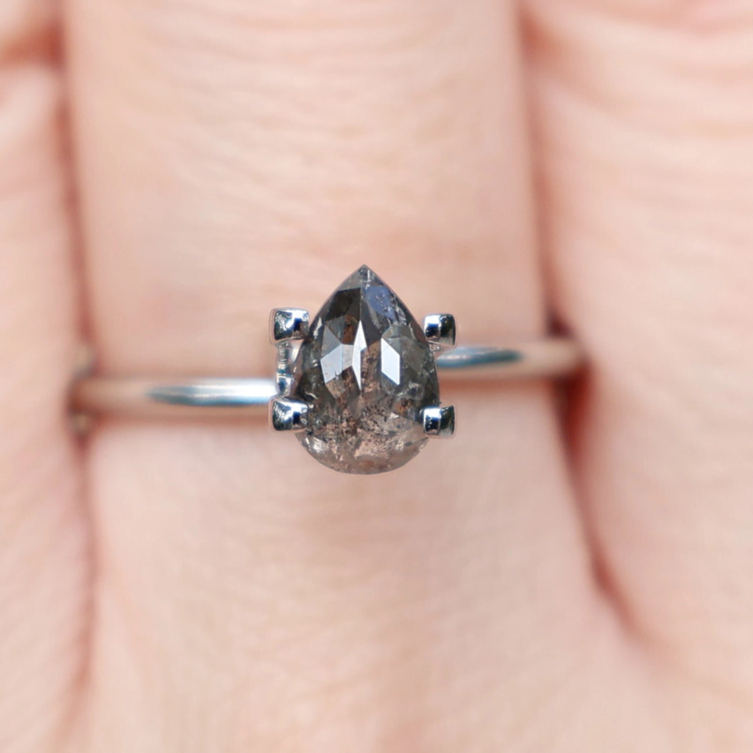 Pear Cut Salt and Pepper Diamond 0.75ct, Africa